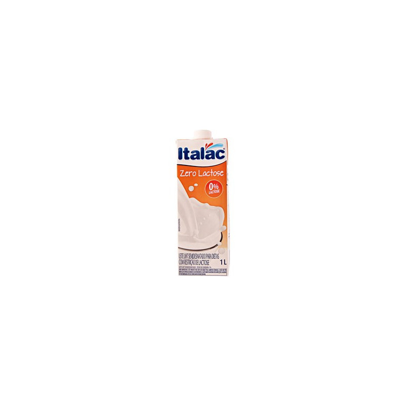 LEITE UHT SEMIDESNATADO ZERO LACTOSE 1L ITALAC Produto Registrado em Brasil