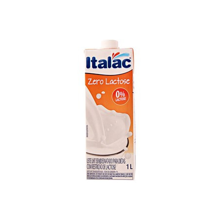LEITE UHT SEMIDESNATADO ZERO LACTOSE 1L ITALAC Produto Registrado em Brasil