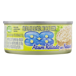 ATUM RALADO AO NATURAL COM CALDO VEGETAL 88 LATA 105G