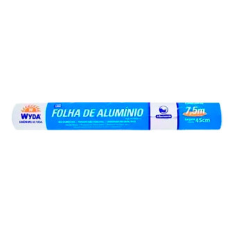 FOLHA DE ALUMÍNIO EM ROLO WYDA 45CM X 7,5M