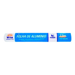 FOLHA DE ALUMÍNIO EM ROLO WYDA 45CM X 7,5M