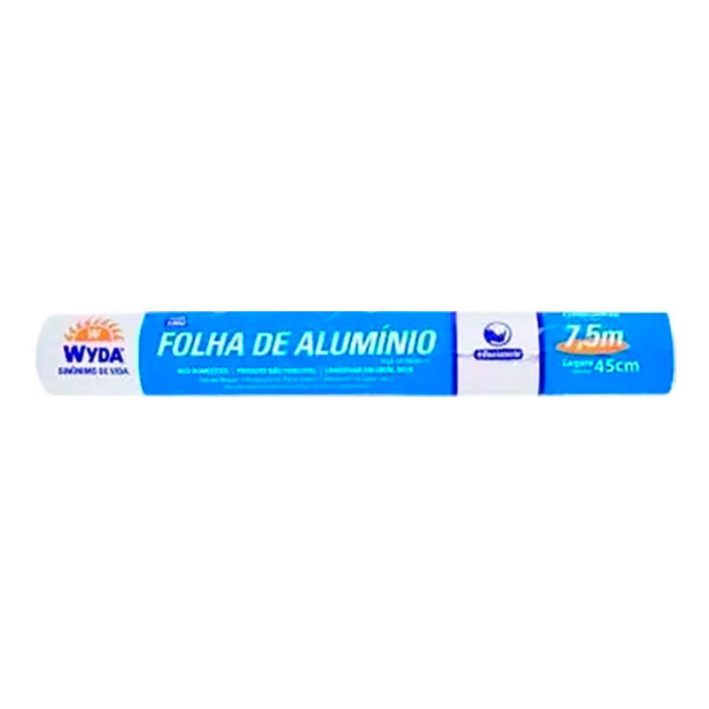 FOLHA DE ALUMÍNIO EM ROLO WYDA 45CM X 7,5M