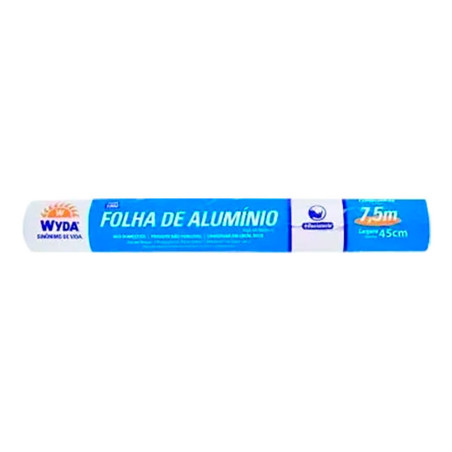 FOLHA DE ALUMÍNIO EM ROLO WYDA 45CM X 7,5M
