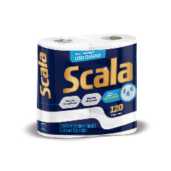 TOALHA DE PAPEL SCALA PLUS PACOTE 2 UNIDADES COM 60 FOLHAS CADA