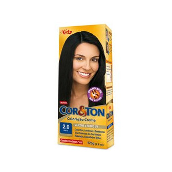 KIT COLORAÇÃO CREME COR 2.0 PRETO NIELY COR&TON