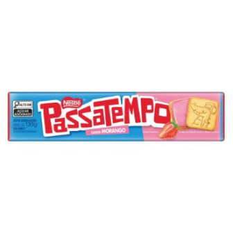 BISCOITO RECHEIO MORANGO PASSATEMPO PACOTE 130G