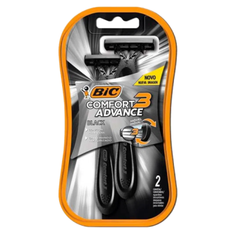 APARELHO DESCARTÁVEL PARA BARBEAR BIC CONFORT 3 ADVANCE 2 UNIDADES
