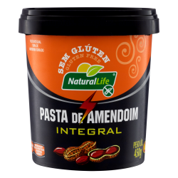 PASTA DE AMENDOIM INTEGRAL NATURAL LIFE POTE 450G