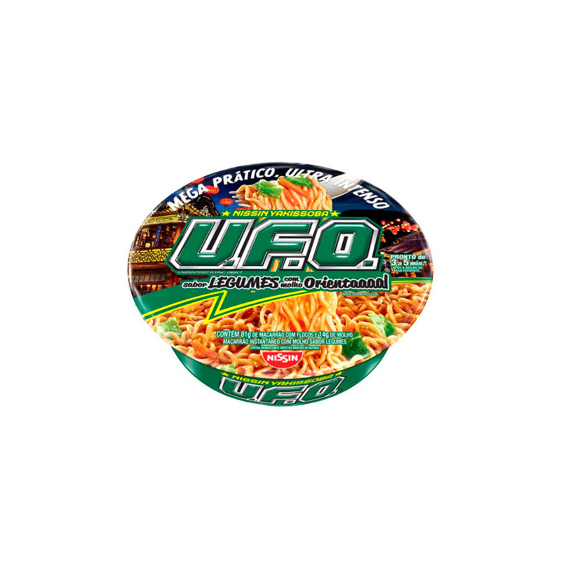 MACARRÃO INSTANTÂNEO YAKISSOBA LEGUMES COM MOLHO ORIENTAL NISSIN U.F.O. BANDEJA 95G