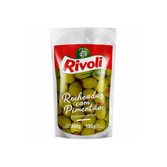 AZEITONA VERDE EM CONSERVA RECHEIO PIMENTÃO RIVOLI SACHÊ 180G