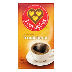 CAFÉ TORRADO E MOÍDO A VÁCUO TRADICIONAL 3 CORAÇÕES PACOTE 500G