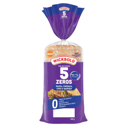 PÃO DE FORMA INTEGRAL AVEIA, LINHAÇA, CHIA E QUINOA ZERO LACTOSE WICKBOLD 5 ZEROS PACOTE 400G