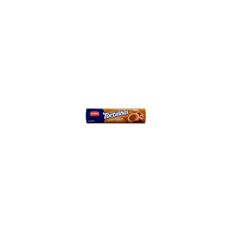 BISCOITO RECHEIO CHOCOLATE E AVELÃ ADRIA TORTINHAS PACOTE 140