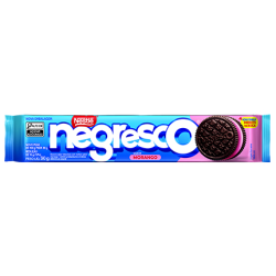 BISCOITO CHOCOLATE RECHEIO MORANGO NEGRESCO PACOTE 90G