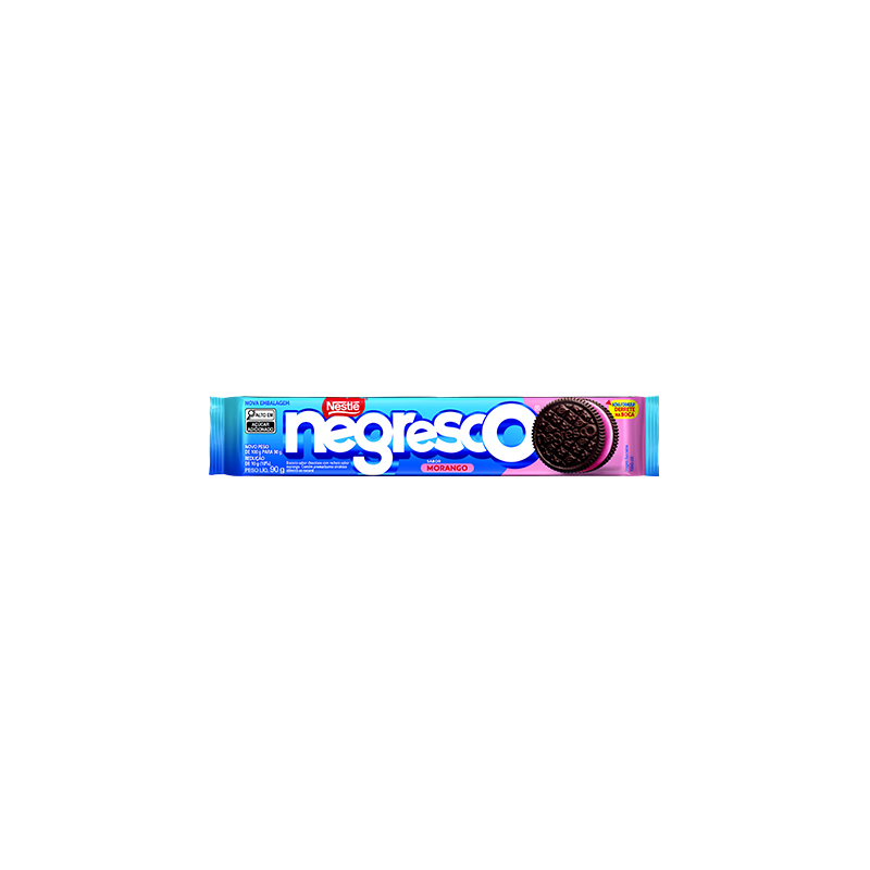 BISCOITO CHOCOLATE RECHEIO MORANGO NEGRESCO PACOTE 90G