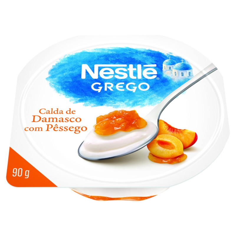 IOGURTE INTEGRAL GREGO CALDA DAMASCO COM PÊSSEGO NESTLÉ POTE 90G