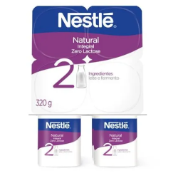 IOGURTE INTEGRAL NATURAL ZERO LACTOSE NESTLÉ BANDEJA 320G 4 UNIDADES