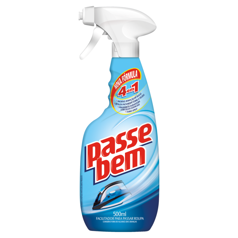 FACILITADOR DE PASSAR ROUPAS PASSE BEM FRASCO 500ML BORRIFADOR