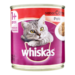 PATÊ PARA GATOS ADULTOS CARNE WHISKAS LATA 290G