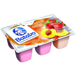 BEBIDA LÁCTEA FERMENTADA MORANGO + PÊSSEGO BATAVO BANDEJA 510G 6 UNIDADES