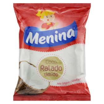 COCO RALADO ÚMIDO ADOÇADO MENINA PACOTE 100G