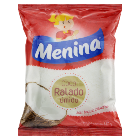 COCO RALADO ÚMIDO ADOÇADO MENINA PACOTE 100G