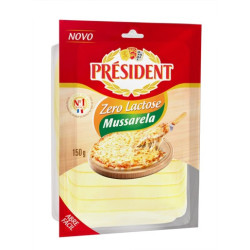 QUEIJO MUSSARELA FATIADO ZERO LACTOSE PRÉSIDENT 150G