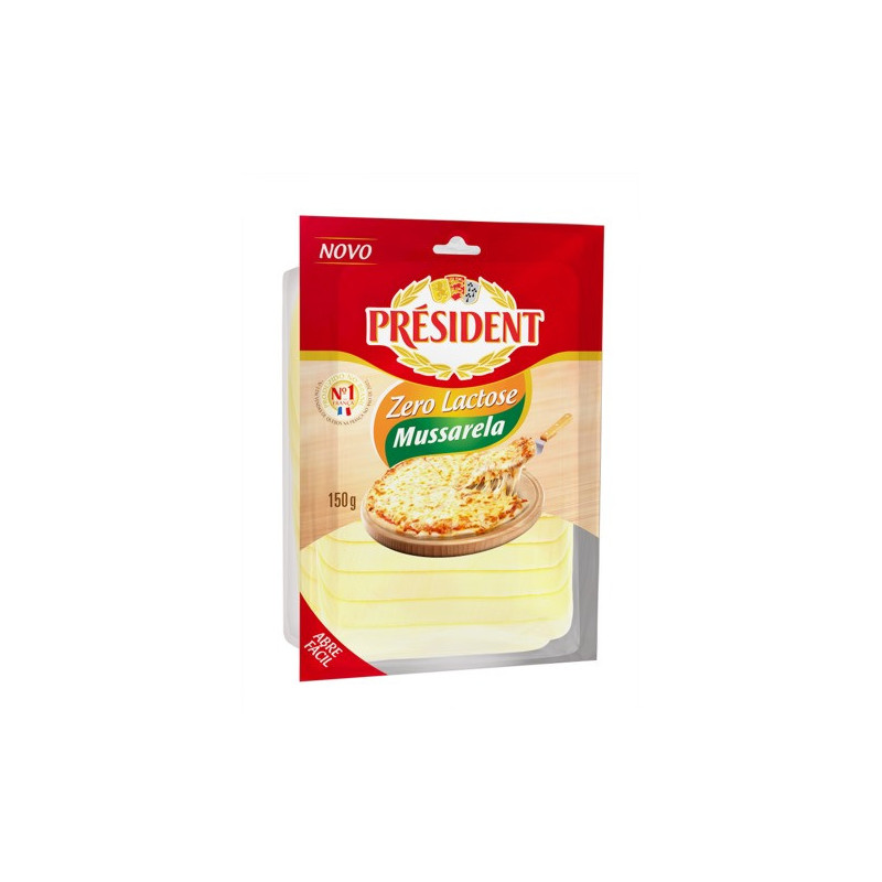 QUEIJO MUSSARELA FATIADO ZERO LACTOSE PRÉSIDENT 150G