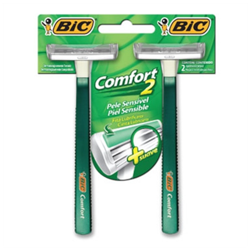 APARELHO DESCARTÁVEL PARA BARBEAR BIC COMFORT 2 SENSITIVE 2 UNIDADES
