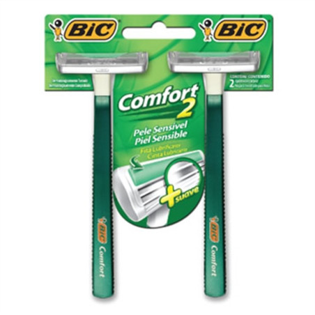 APARELHO DESCARTÁVEL PARA BARBEAR BIC COMFORT 2 SENSITIVE 2 UNIDADES