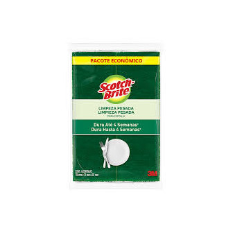 ESPONJA LIMPEZA PESADA SCOTCH-BRITE ANTIBAC 4 UNIDADES PACOTE ECONÔMICO