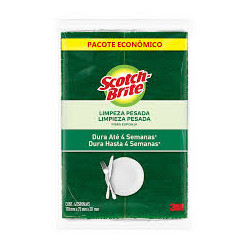 ESPONJA LIMPEZA PESADA SCOTCH-BRITE ANTIBAC 4 UNIDADES PACOTE ECONÔMICO