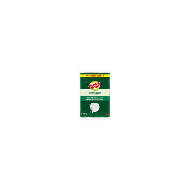 ESPONJA LIMPEZA PESADA SCOTCH-BRITE ANTIBAC 4 UNIDADES PACOTE ECONÔMICO