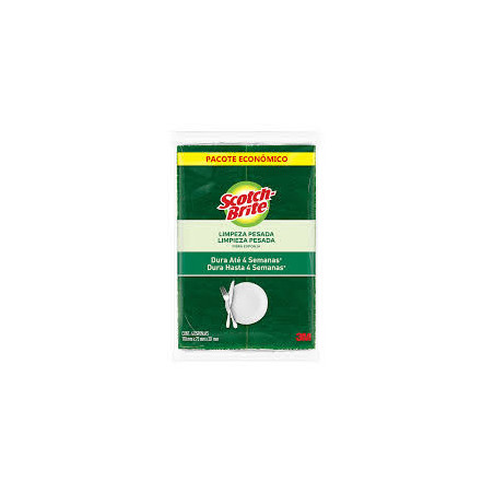 ESPONJA LIMPEZA PESADA SCOTCH-BRITE ANTIBAC 4 UNIDADES PACOTE ECONÔMICO
