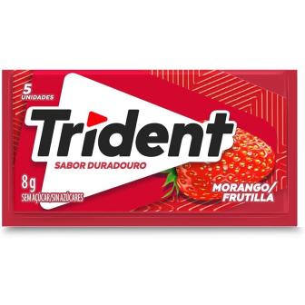 GOMA DE MASCAR MORANGO ZERO AÇÚCAR TRIDENT ENVELOPE 8G 5 UNIDADES