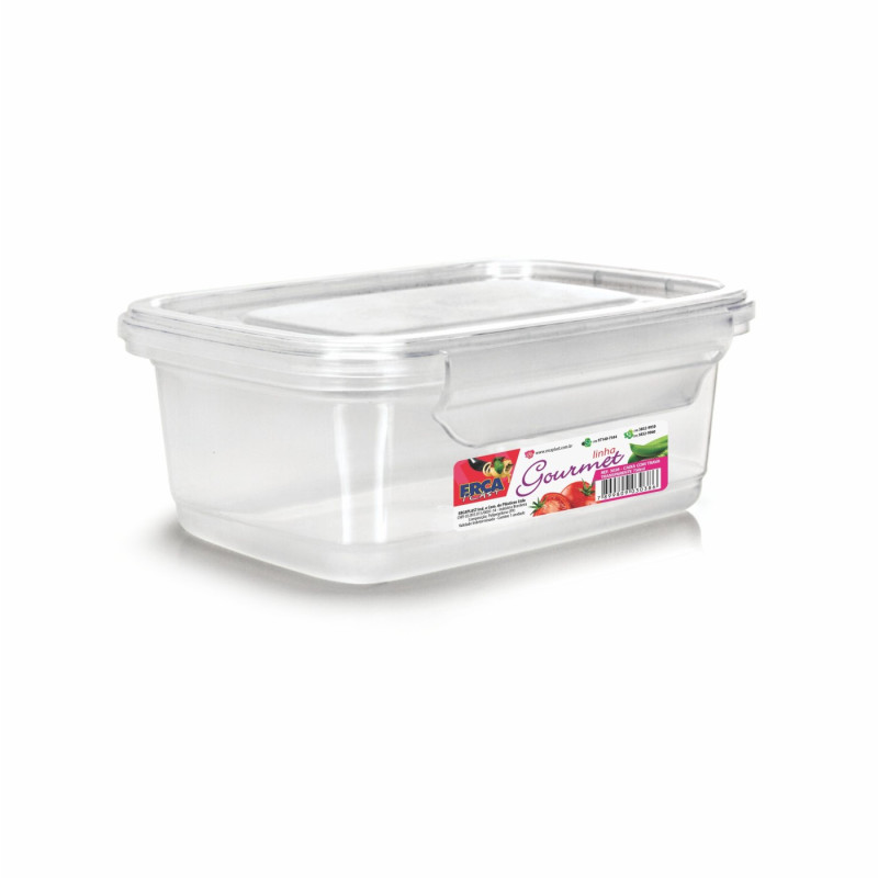 CAIXA RETANGULAR C/TRAVA TRANSP 400ML REF:3074 - ERCAPLAST