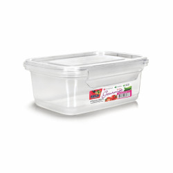 CAIXA RETANGULAR C/TRAVA TRANSP 1400ML REF:3075 - ERCAPLAST