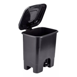 LIXEIRA PRETA C/PEDAL QUADRADA - 13L CLEANING REF:237 - 3UD PLAST