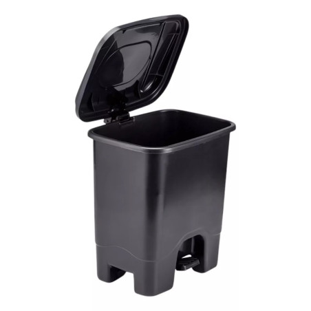 LIXEIRA PRETA C/PEDAL QUADRADA - 13L CLEANING REF:237 - 3UD PLAST