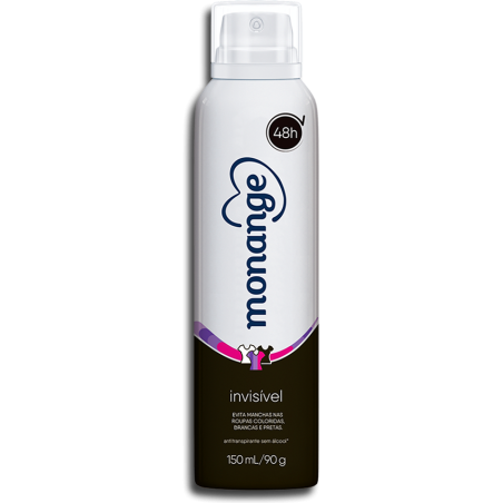 ANTITRANSPIRANTE AEROSSOL MONANGE INVISÍVEL 150ML SPRAY
