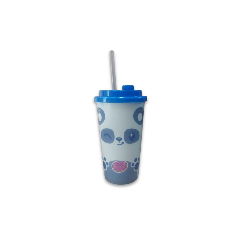 COPO C/ PINGENTE FOFO PANDA 440ML REF. 5164 PLASTICOS IDEAL