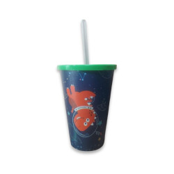 COPO CANUDO DINO KIDS 550ML REF. 5032 PLASTICOS IDEAL