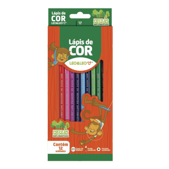 LÁPIS DE COR DE MADEIRA 12 CORES SEXTAVADO REF: 4130 - LEO&LEO