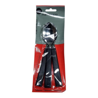 JOGO COLHER MESA 3PCS CB PLASTICO PRETO - OPA - CARTELA MARTINAZZO REF. 65320/5