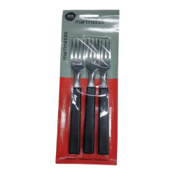 JOGO GARFO MESA 3PCS CB PLASTICO PRETO - OPA - CARTELA MARTINAZZO REF. 65310/5