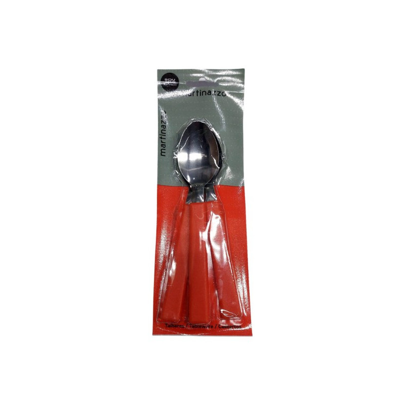 JOGO COLHER MESA 3PCS CB PLASTICO VERMELHO - OPA - CARTELA MARTINAZZO REF. 65320/8