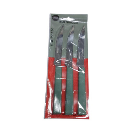 JOGO FACA CHURRASCO 3PCS CB PLASTICO SALVIA - OPA - CARTELA MARTINAZZO REF. 65335/40