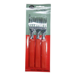 JOGO GARFO MESA 3PCS CB PLASTICO VERMELHO - OPA - CARTELA MARTINAZZO REF. 65310/8