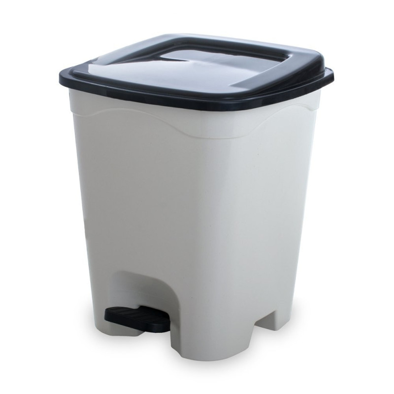 LIXEIRA C/ PEDAL QUADRADA - 13L BRANCO REF.317 3UD