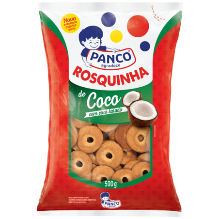 BISCOITO ROSQUINHA COCO PANCO PACOTE 500G